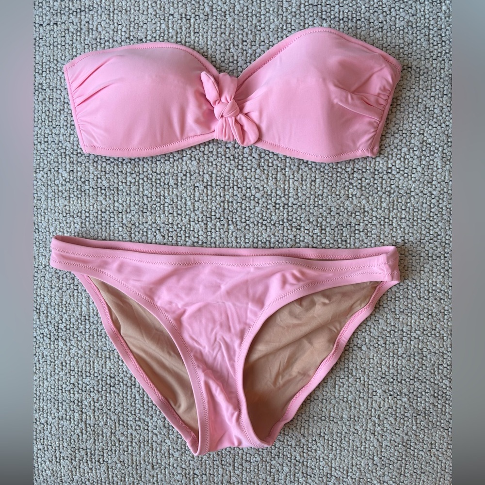 J Crew Tie Front Bandeau Top Bikini